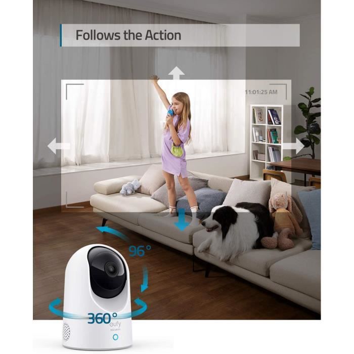 Pack EUFY Eufy Indoor Cam 2K Pan and Tilt - 8