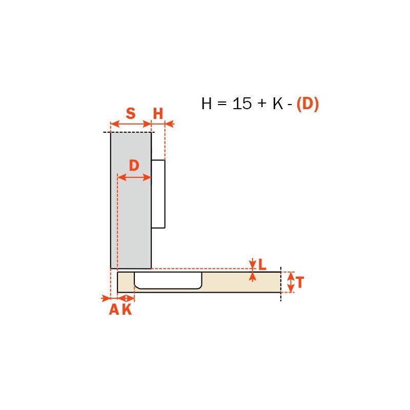 Charnière invisible série 100 à visser pour porte mince 10mm bras droite finition argentée SALICE C1A6A99 - 2