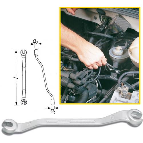 HAZET 612N-11 Remleiding Open Wrench - 177.7 mm - Zeskant