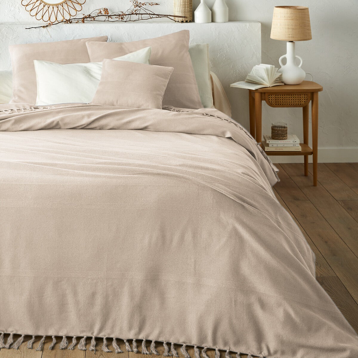 Dessus De Lit Peluche Douce Et Chaude - Couverture Flanelle Furry Pour 1 Ou 2 Personnes - Beige 180x230 Cm