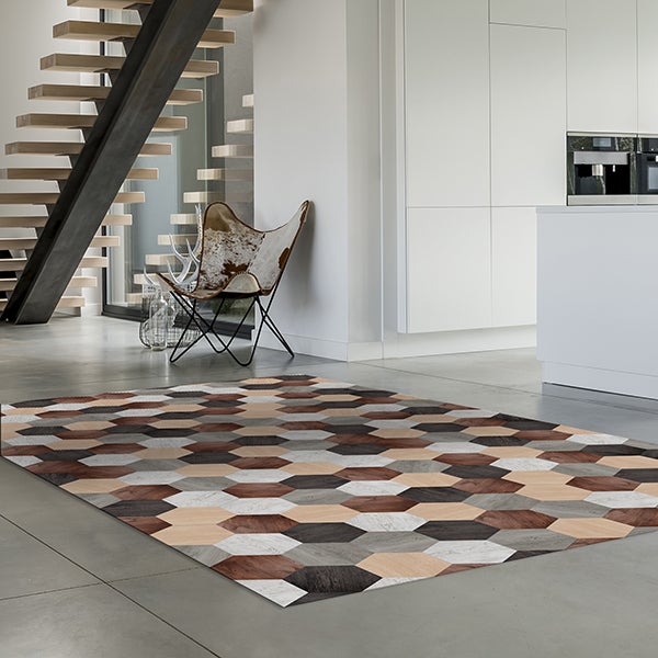 Moqueta Antideslizante Wood Madera Tablero Gris 200x200 Cm