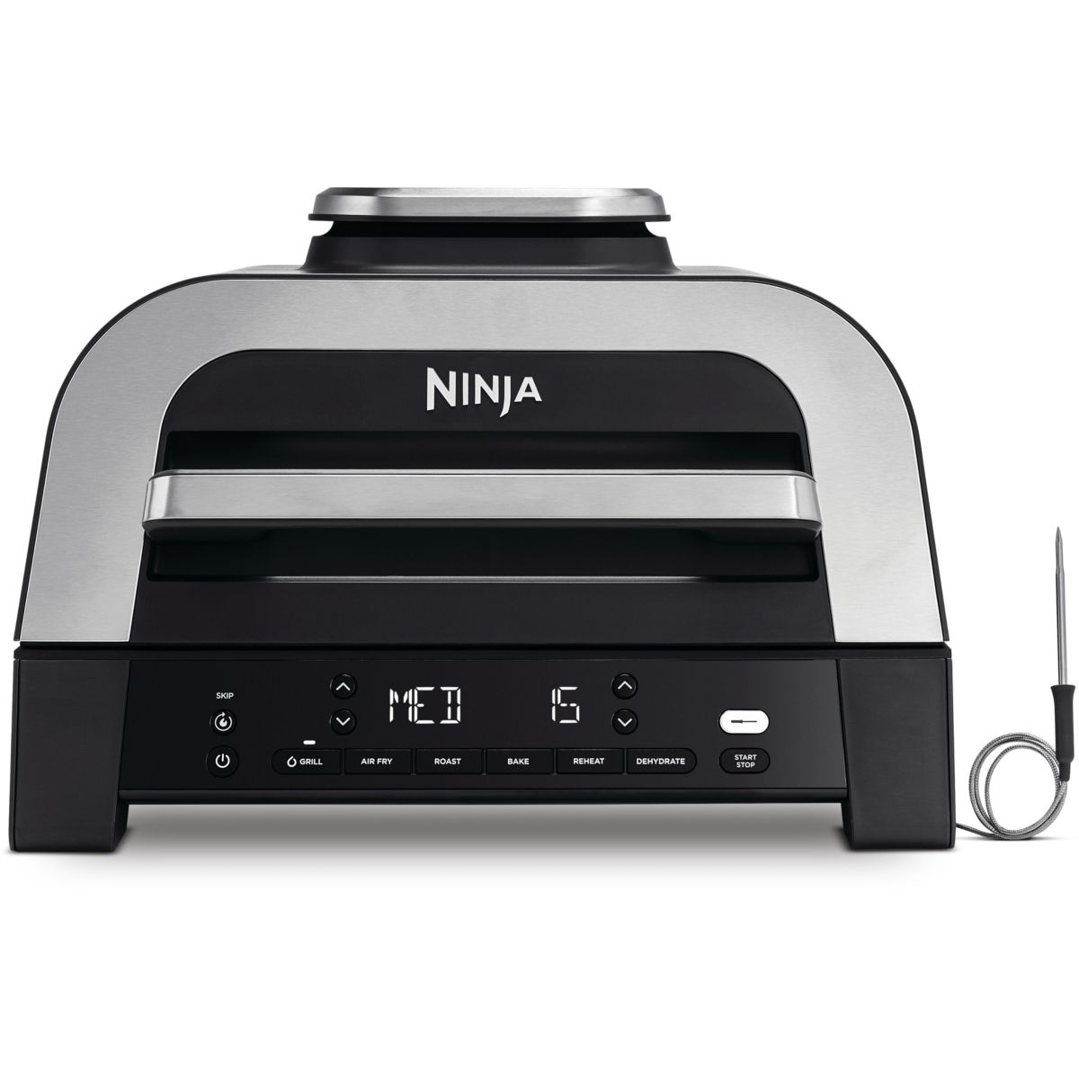 Parrilla y freidora sin aceite - ninja - max 6 en 1 dg551eu - 1760 w - 6 modos de cocción - gris