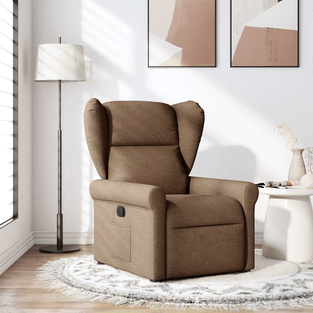 Fauteuil de télévision | Fauteuil inclinable Marron Tissu CFW287283 - 2