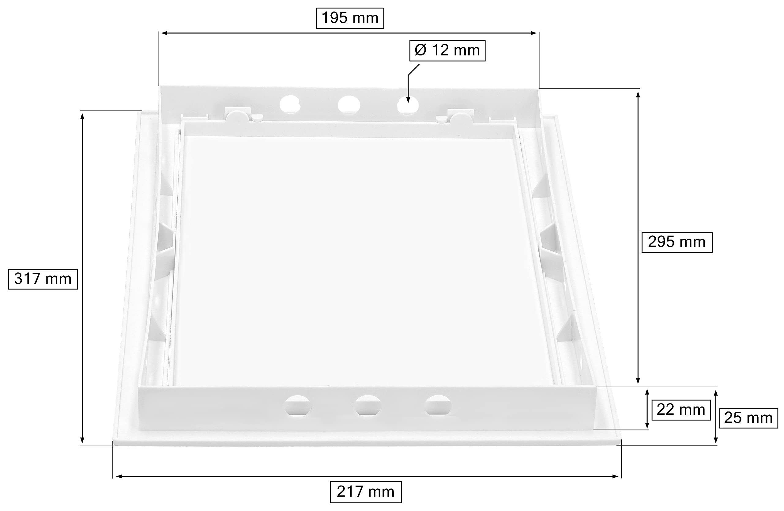 Registro de inspección 20x30 cm - Plástico blanco - Registro para inspección de placas de yeso - Techo - Ático - KOTARBAU - 2