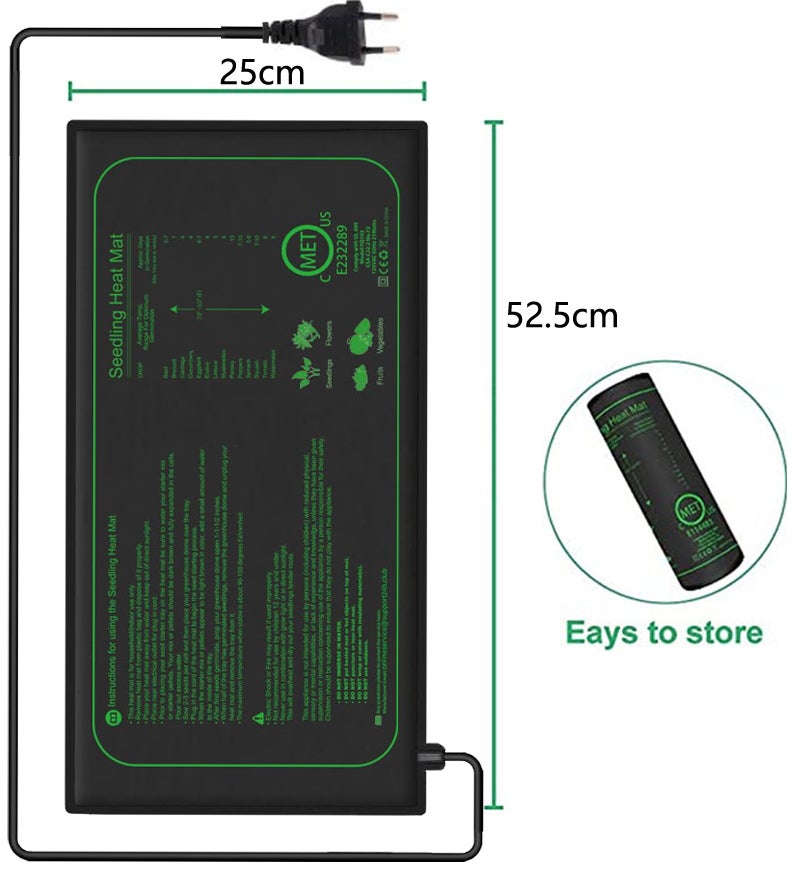 Tapis Chauffant USB Pour Plantes Et Reptiles - Réglable 45-50°C, Imperméable PVC - Tailles R Et B - 6