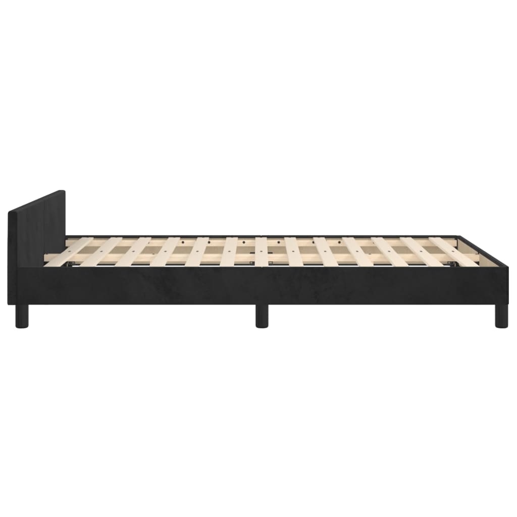 Cadre de lit sans matelas noir, velours, pour la chambre, 120 × 200 cm - 7