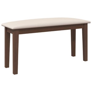 Banc En Bois Massif D'Hévéa Blanc - Longueur 90 Cm - Avec Coussin Rembourré - Charge 110 Kg - Pour Cuisine Ou Salle à Manger
