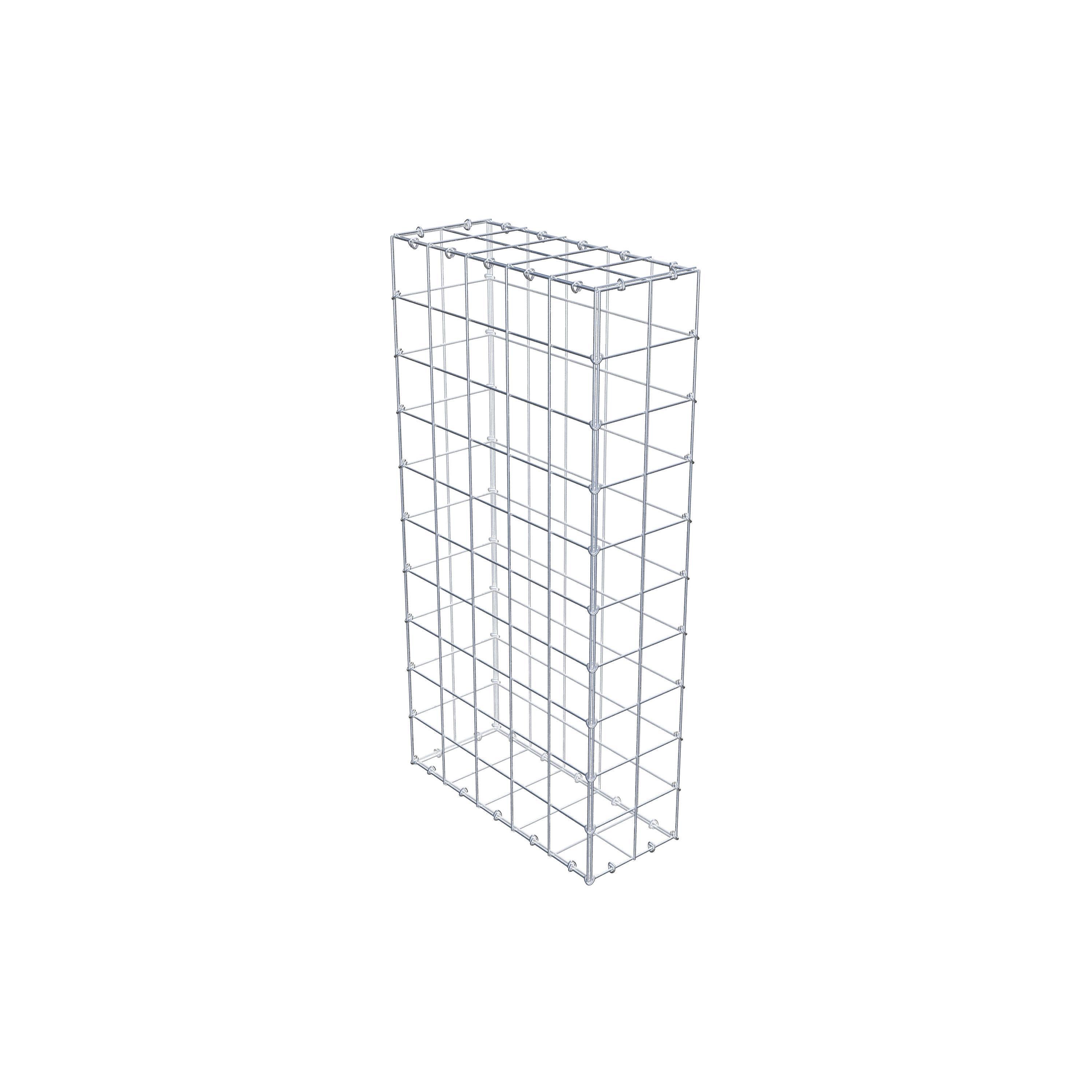 Gabiona - Gabbione in acciaio zincato 100x50x20cm (LxAxP), maglie 10 x 10cm, Anelli a C, gabbia metallica per muro o giardino - 3