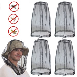 Cappello Con Rete Zanzariera Protezione Testa Da Insetti Per Campeggio Trekking Verde - Foto 3