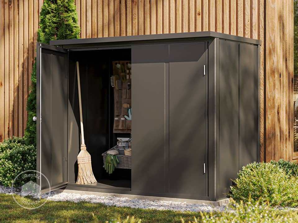 Armoire de jardin en métal 156x84x131 cm Abris de jardin avec porte d