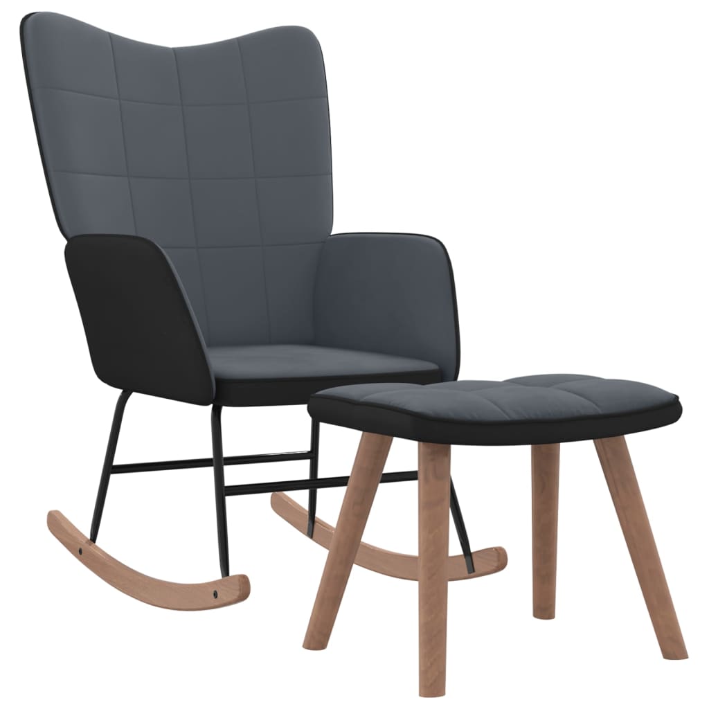Fauteuil à Bascule Avec Tabouret Merax - Dossier Haut, Rembourré, Structure Métal, Pour Salon/chambre