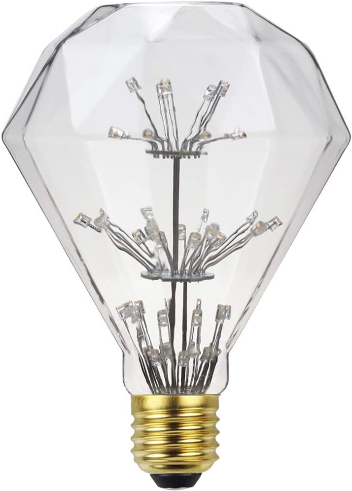 Ampoule LED Vintage Edison Diamond Romance Retro Starlight Ampoule Edison 3W Ampoule LED décorative pour feu d'artifice,3W,culot E27,blanc chaud 2300K - 3