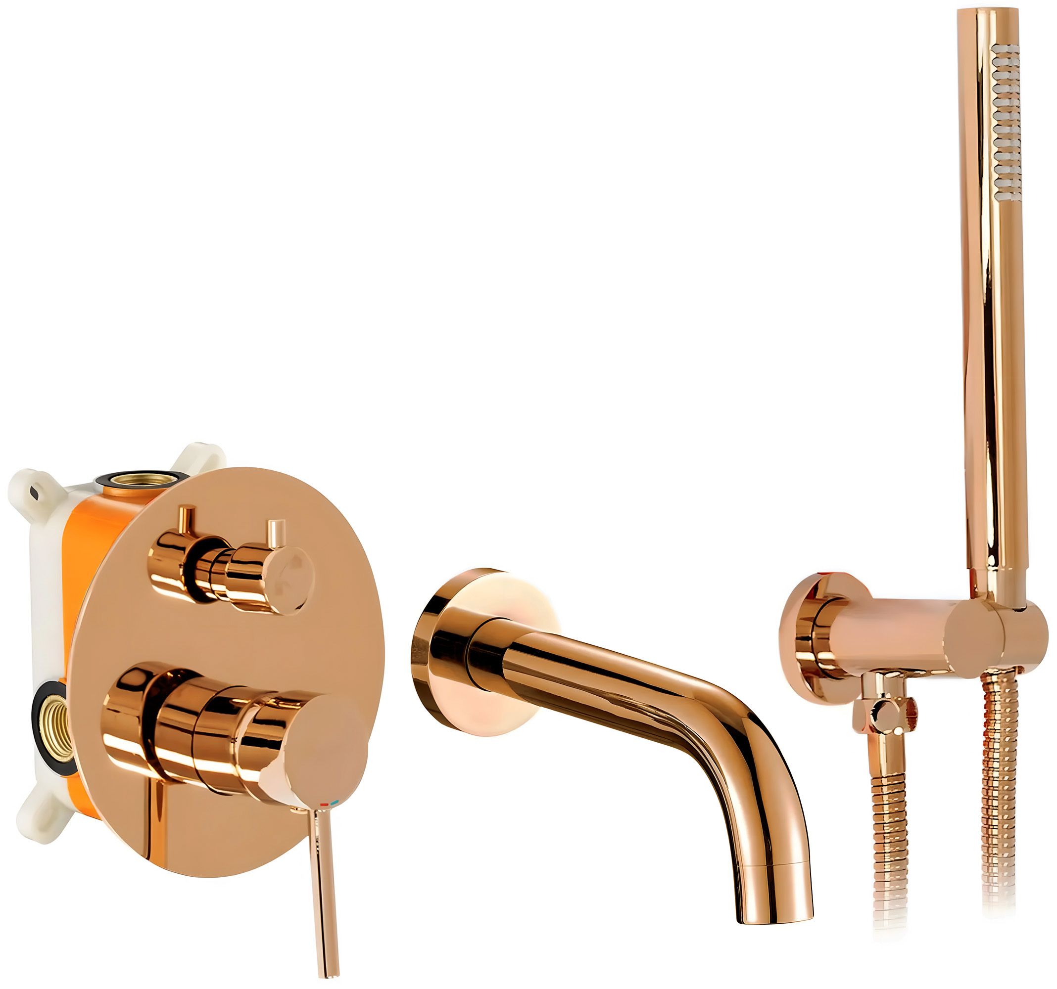 ROBINET DE BAIGNOIRE ENCASTRÉ REA LUNGO + BOX ROSE GOLD | Leroy Merlin