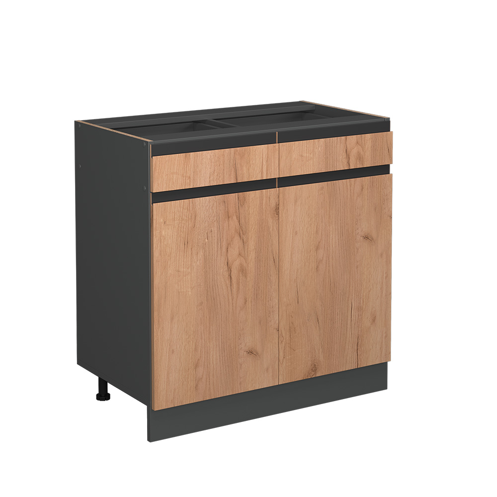Vicco Szafka dolna do kuchni R-Line, Złoty dąb energetyczny, 80 cm J-Shape, bez blatu roboczego