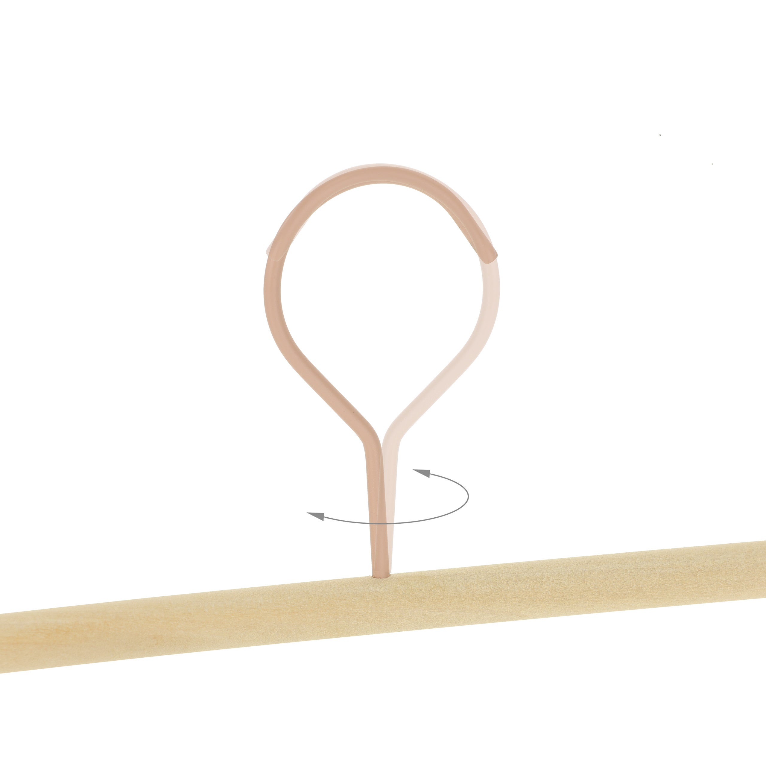 Cintres pinces, lot de 10, 2 pinces, clips pour pantalons et jupes, HxLxP: 11,5 x 30,5 x 3 cm, rose/nature, Relaxdays - 7