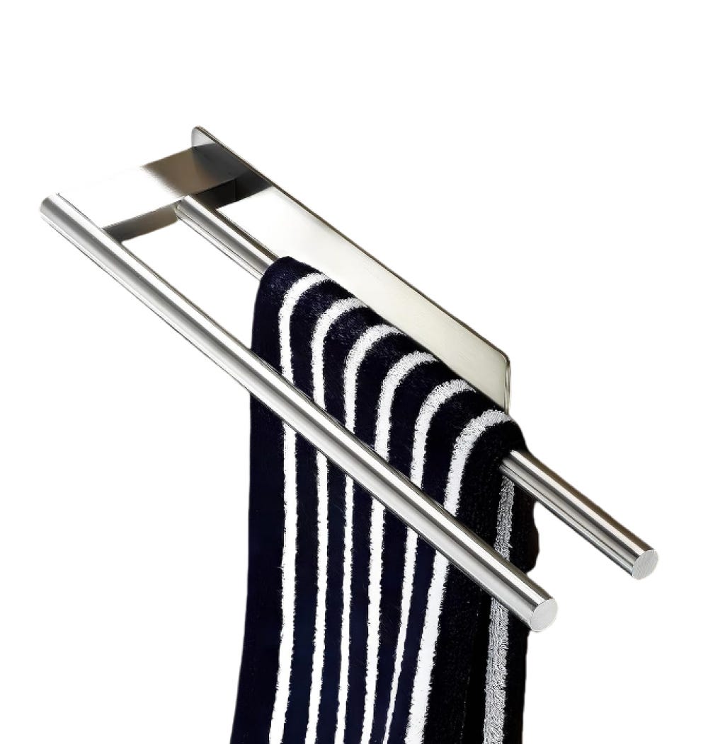 Portasciugamani Da Parete A Due Bracci In Acciaio Inox Portasciugamani Da Bagno Doppio Da 42 Cm Per Bagno E Cucina Spazzolato 85030862 - Foto 9