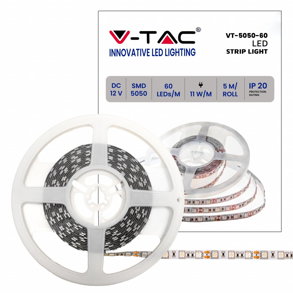 Taśma LED SMD5050 11W/m 5m 60 LED/m Zielona 12V IP20 10mm