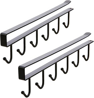 EigPluy 3 pezzi Tazze Ganci sotto Armadietto,Mug Deposito Ganci Portatazze, 12 ganci Portatazze da caffè Appeso Rack per Riporre Tazze/Mug (Bianca