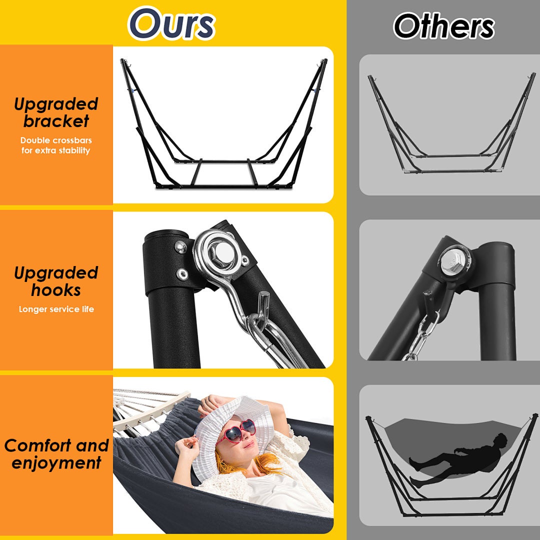 Hamac avec structure pliable – Charge maximale 150 kg – Idéal pour les loisirs le jardin et la terrasse - 7