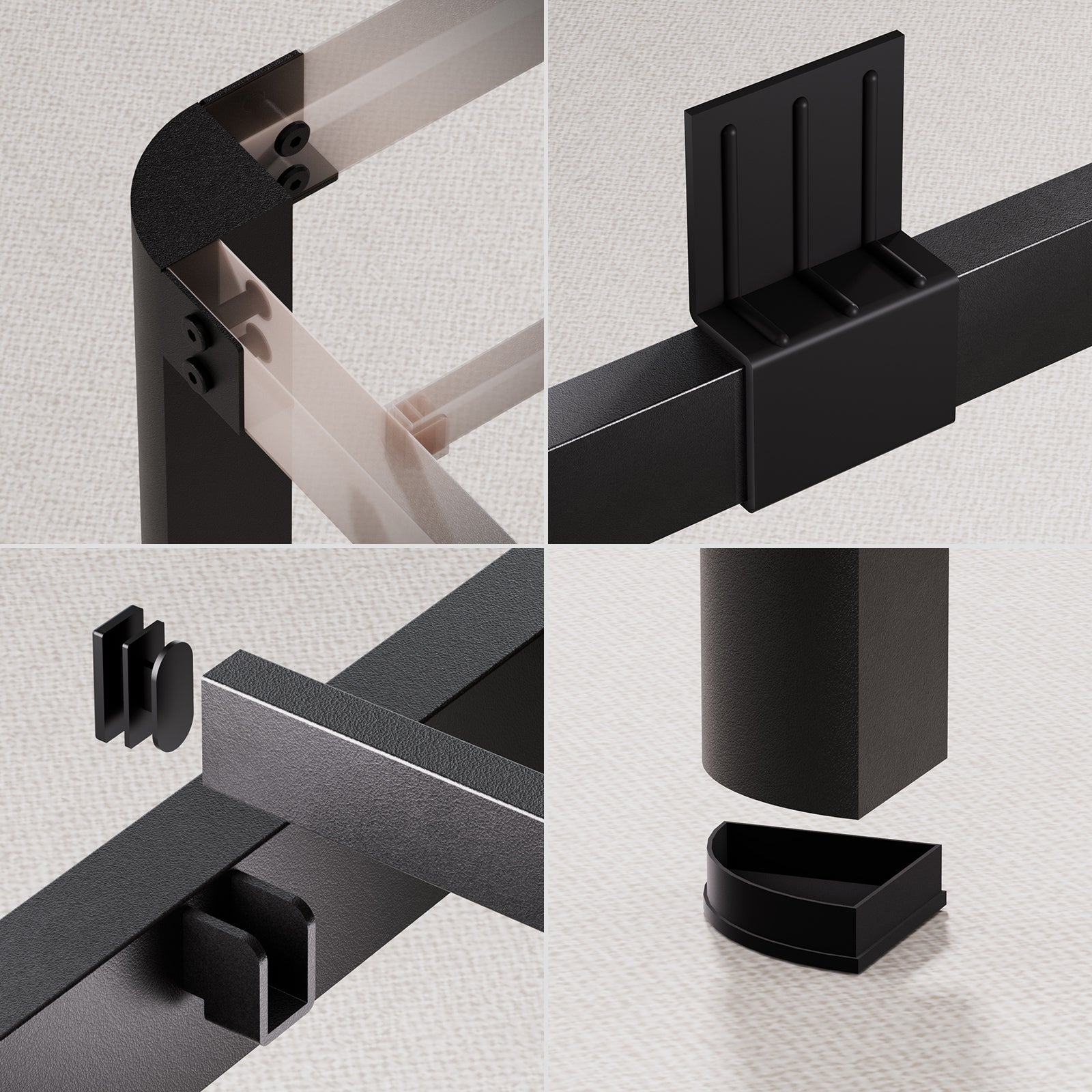 AURALUM MAX Cadre de Lit King Size 160x200 cm Métallique Noir, Sommier Plateforme avec Rangement 32 cm, Structure Robuste 500 kg, Sommeil Silencieux - 7