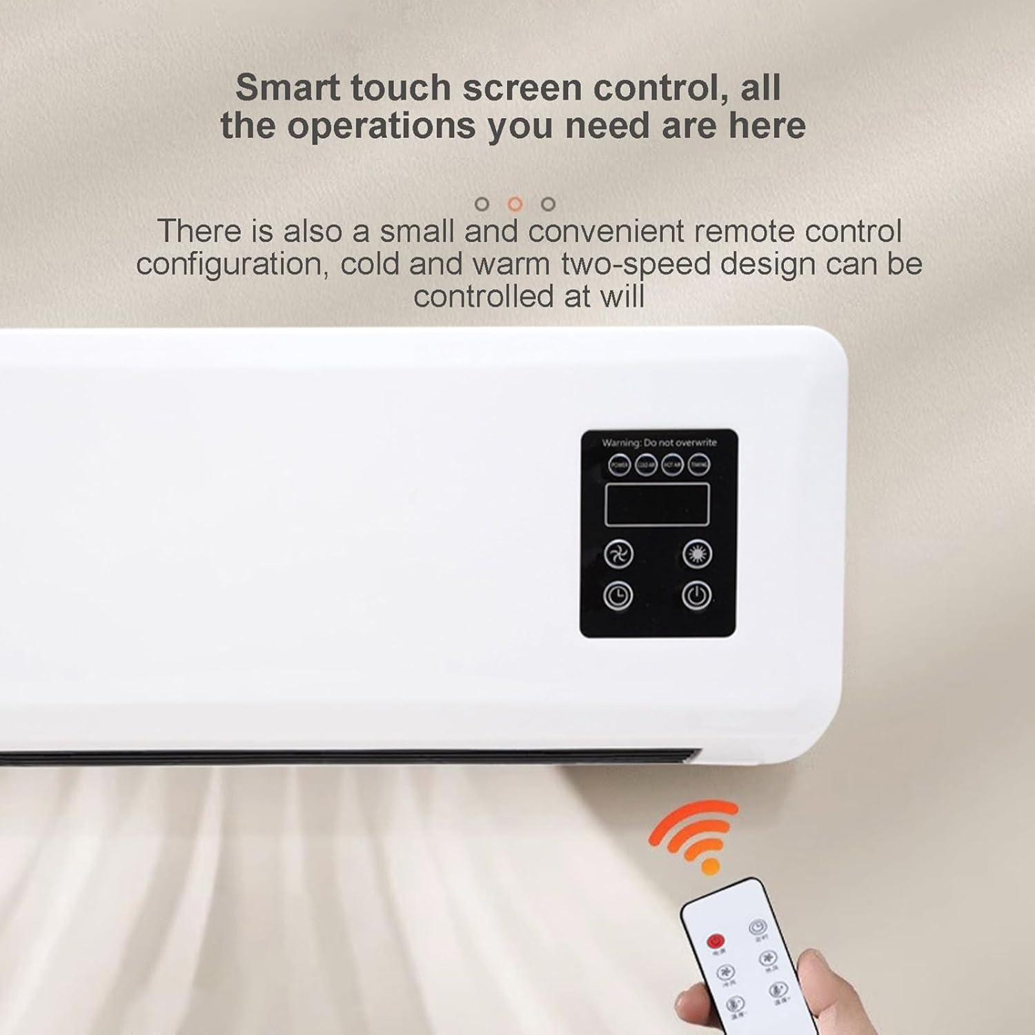 Combinaison de chauffage et de climatiseur portable, chauffage électrique mural 2 en 1 pour bureau et chambre - 4