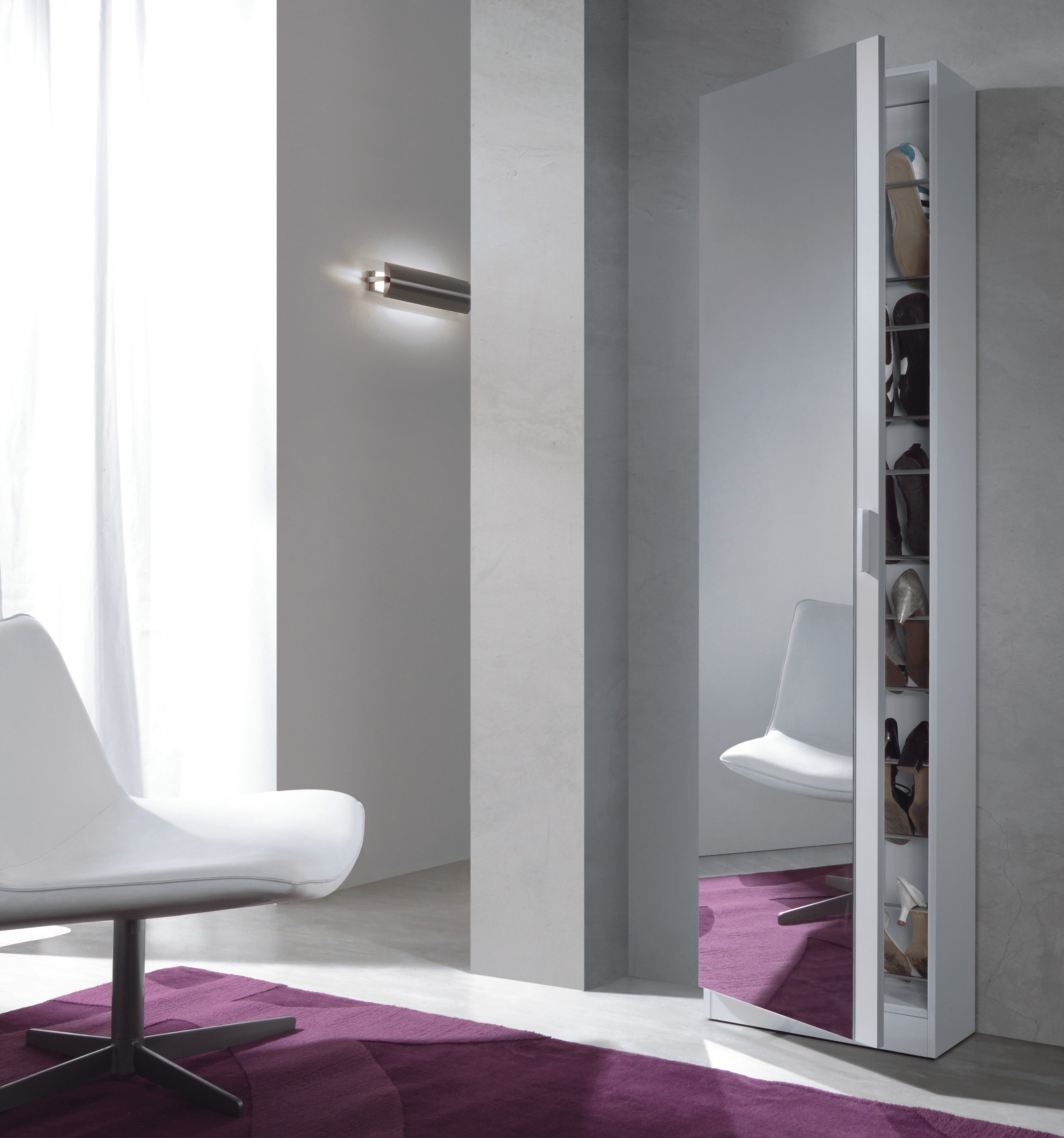 Sapateira com espelho Rock Blanco Brillo 50 x 180 x 20 cm - 4