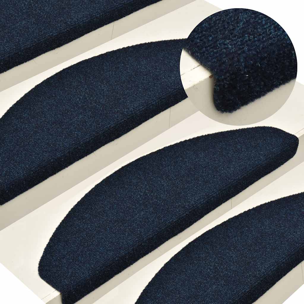 Tapis d'escalier auto-adhésifs 30 pcs marine 56x17x3 cm - 5