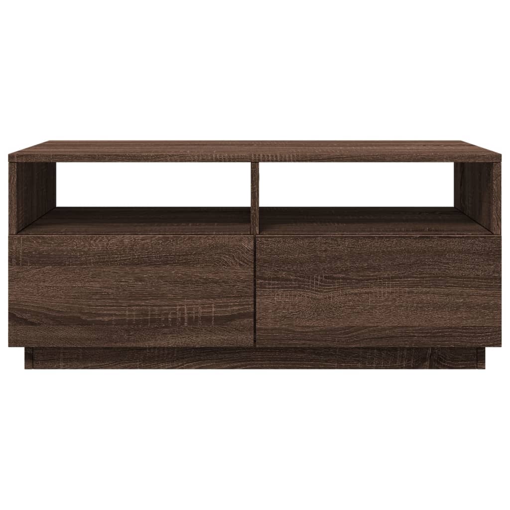 Maison Exclusive - Table basse avec lumières LED chêne marron 90x49x40 cm - 6