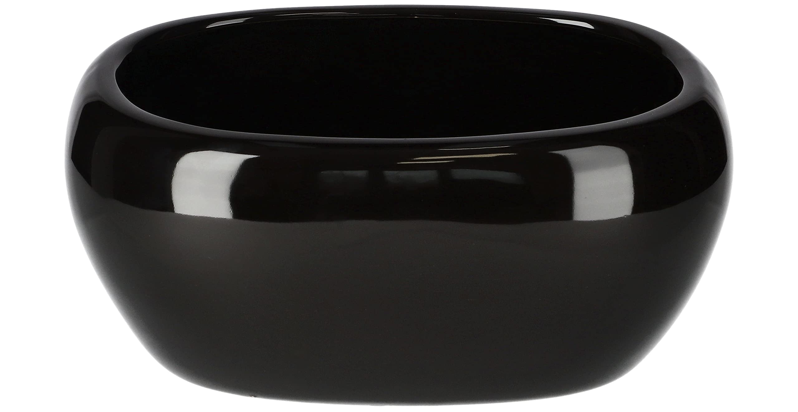 Doniczka donica ceramiczna szkliwiona owalna 27x12 cm czarna kwiaty rośliny - KOTARBAU