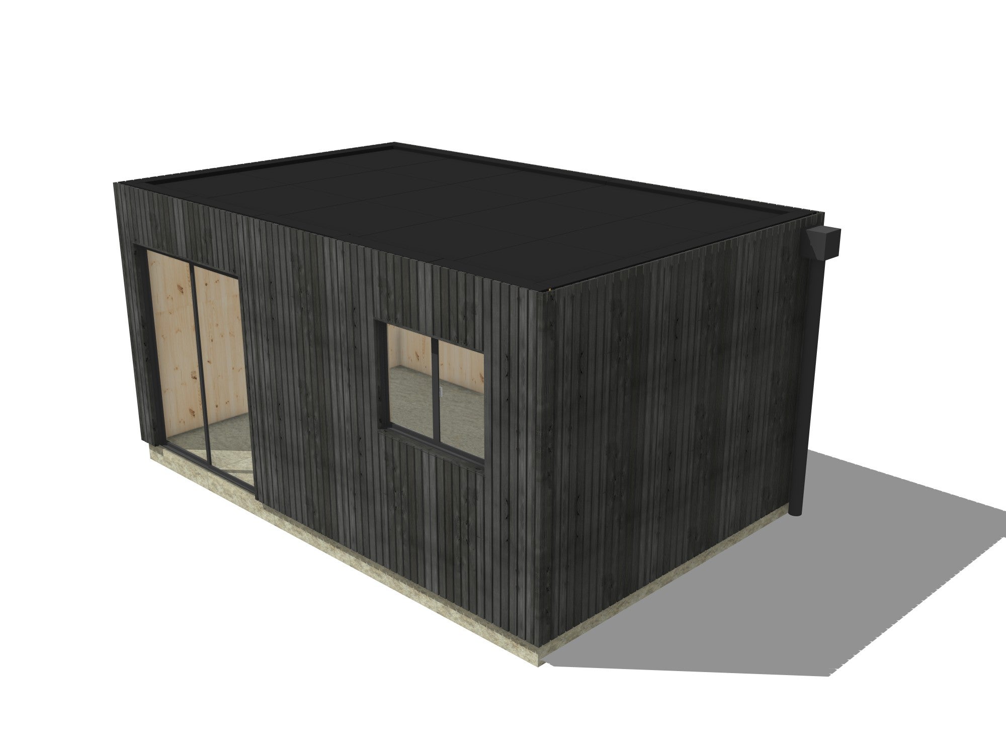 Extension maison en bois en bois 5,5 x 3,5 x 2,7 m - 2