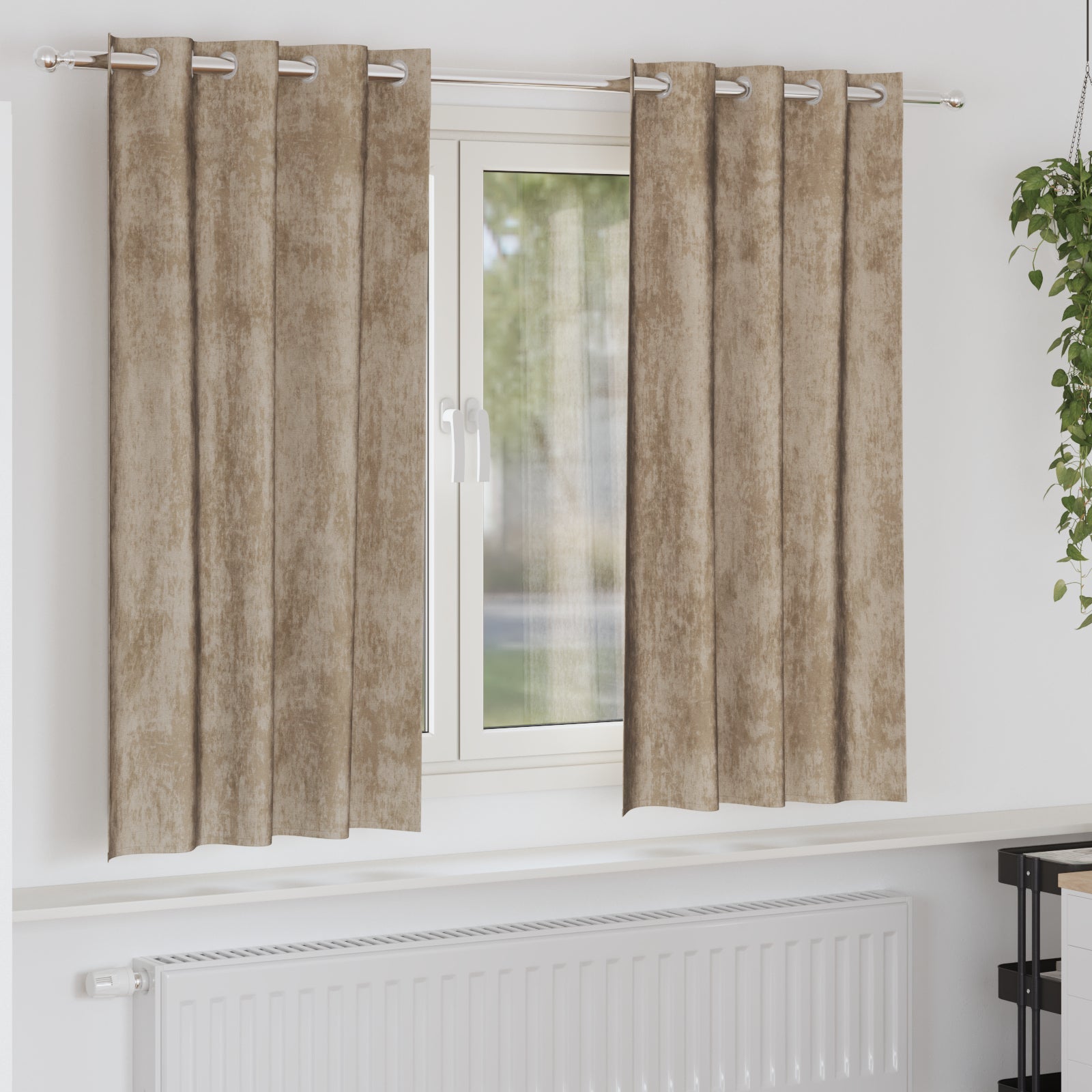Zasłony z weluru 2 pcs szampański 175 x 140 cm Aksamit vidaXL