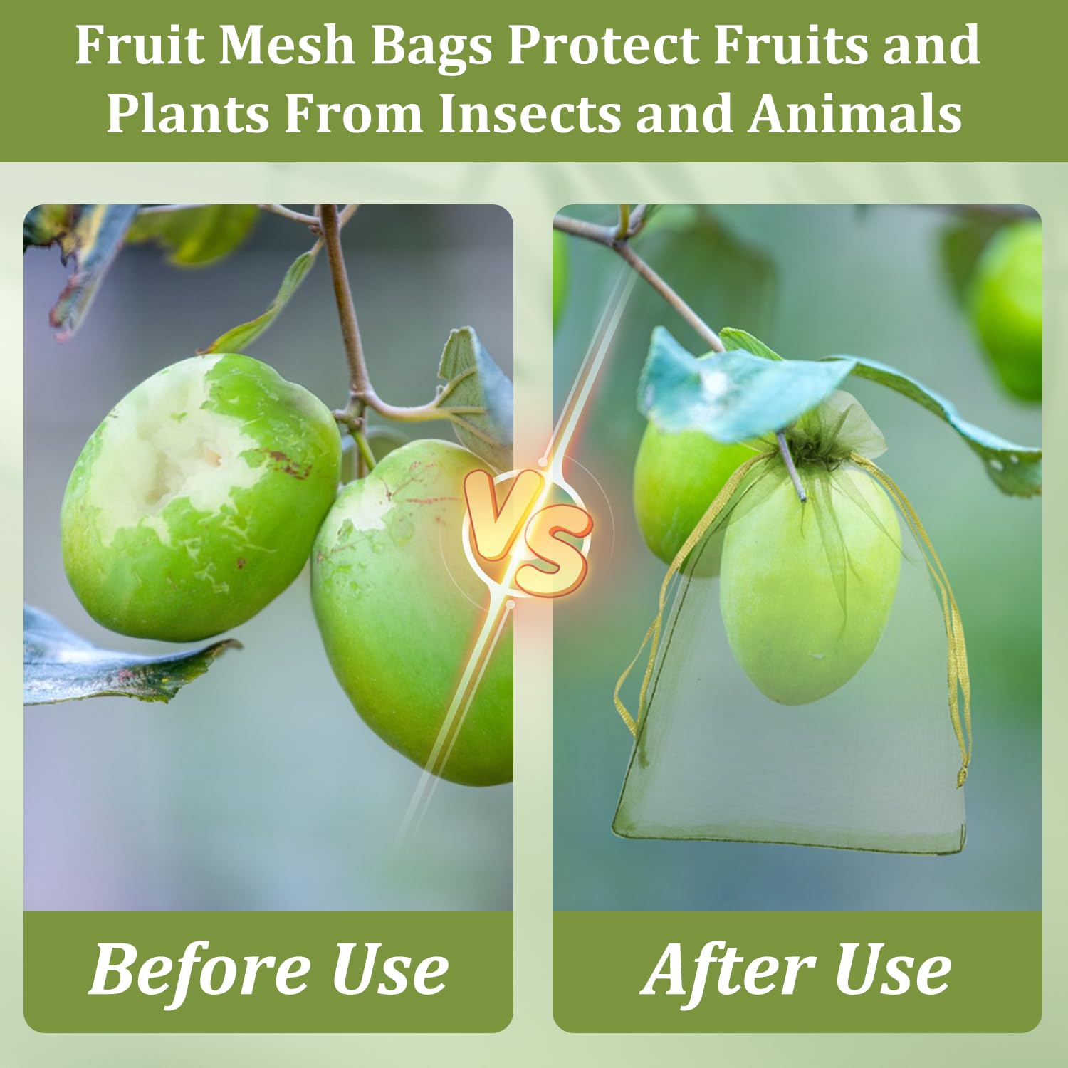 Embalagem com 150 sacos de proteção para árvores de fruto, com cordão, com 17 x 23 cm, ideais para proteger os frutos das aves em jardins - 4
