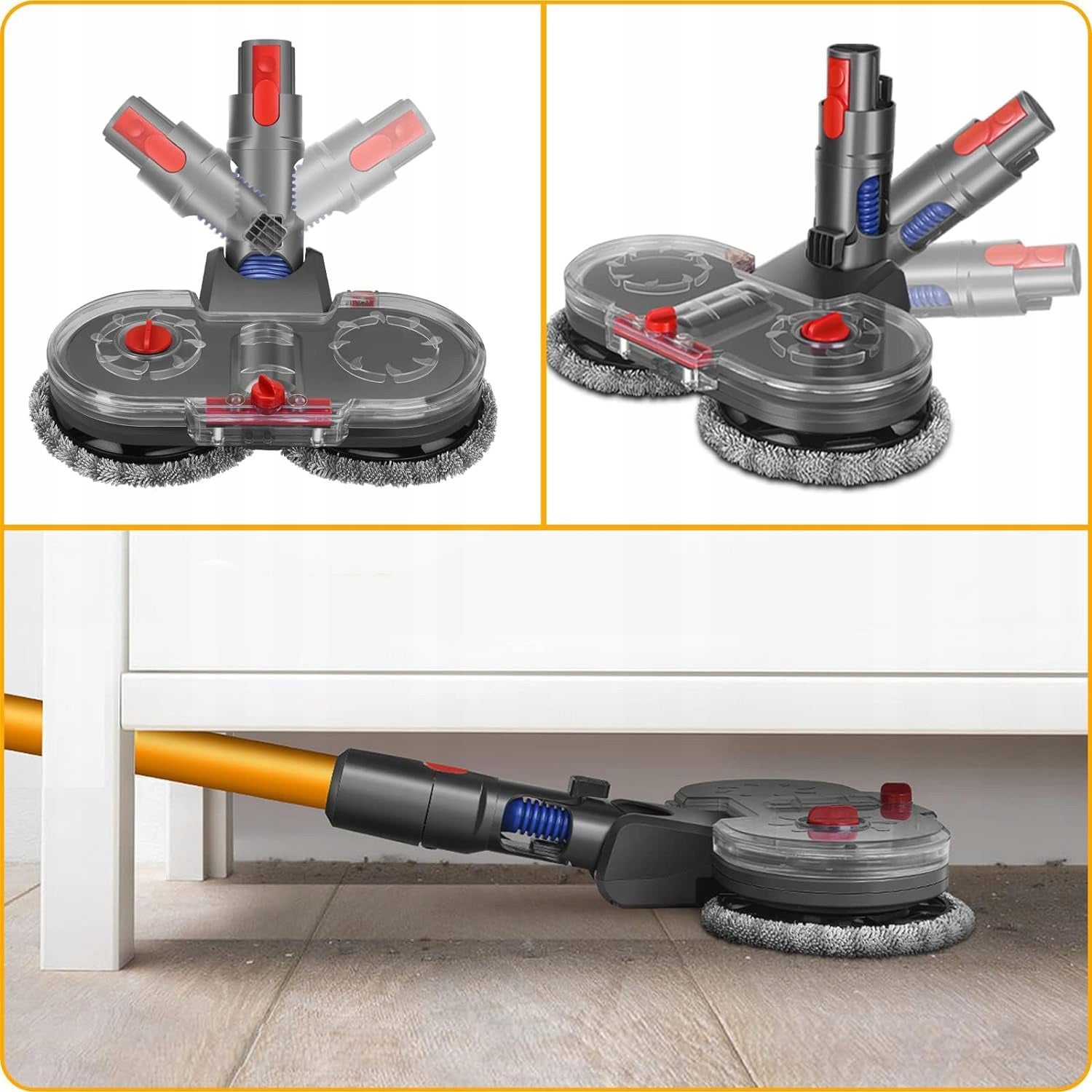 Brosse Mop Électrique Rotative – 160 tr/min | 2 Lingettes Lavables | Compatible avec Aspirateur Dyson V7–V15 - 2