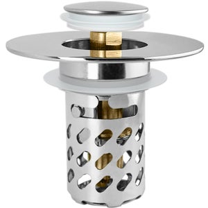 Bouchon De Lavabo Pop‑up Universel En Laiton – Anti‑fuite Et Anti‑colmatage – Pour Trous 33.5‑41.5 Mm