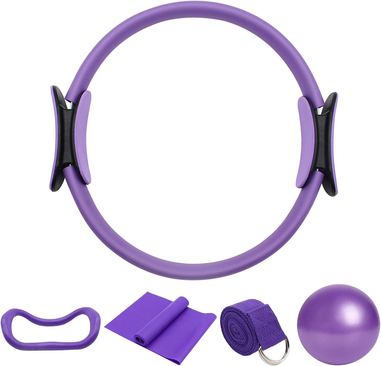 Cerchio Pilates Fasce Resistenza Attrezzi Fitness Donna Kit Pilates Essential - Cerchio, Palle E Fasce Elastiche Per Allenamento Casa E Palestra Cerchio Palle Pilates - 6