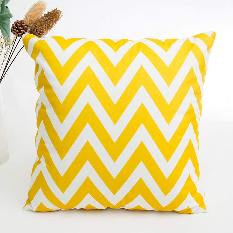 Gardinenbox Cuscino Decorativo Jacquard 45x45 Cm, Motivo Greta A Spina Di Pesce, Imbottitura 320g, Lavabile, Blu