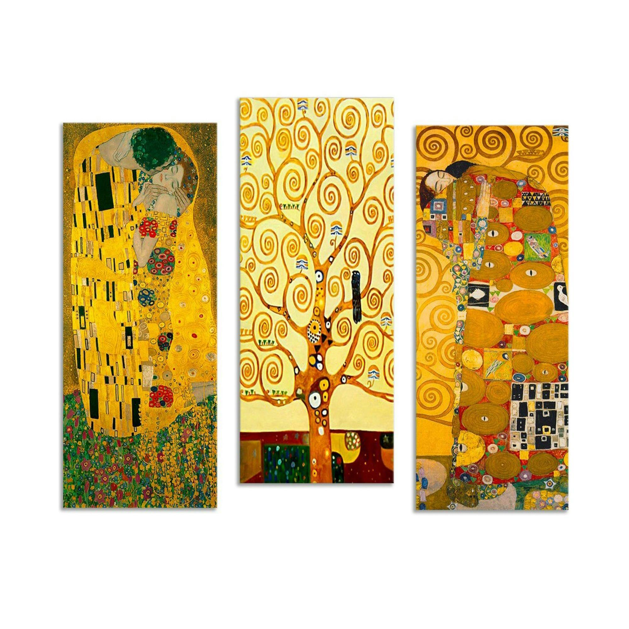 Tableau décoratif Klimt – Baiser, Arbre, Etreinte (set de 3) - 2
