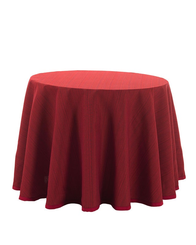 Valentia home falda para mesa camilla riba 80 cm redonda rojo