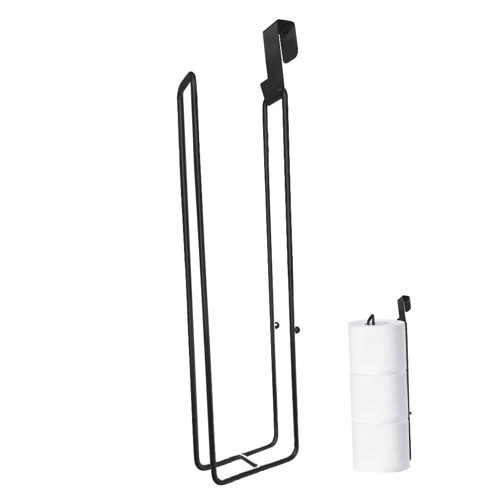 Uchwyt na rolkę papieru toaletowego, oszczędzający miejsce, czarny