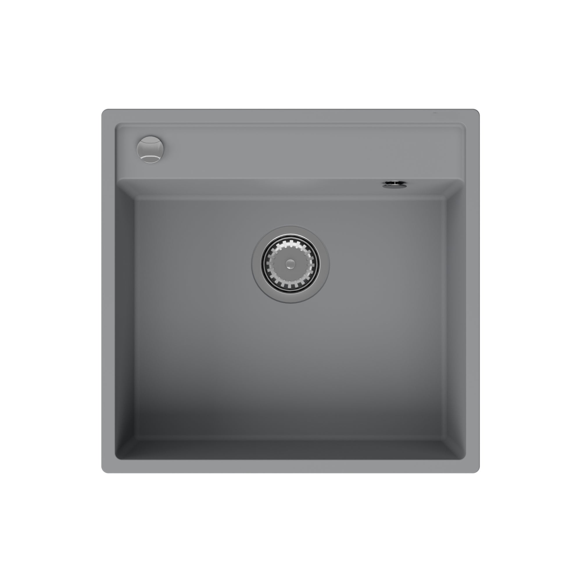Zlewozmywak granitowy GranMaster 530x500x204 mm, jednokomorowy bez ociekacza, tytan 1 szt.