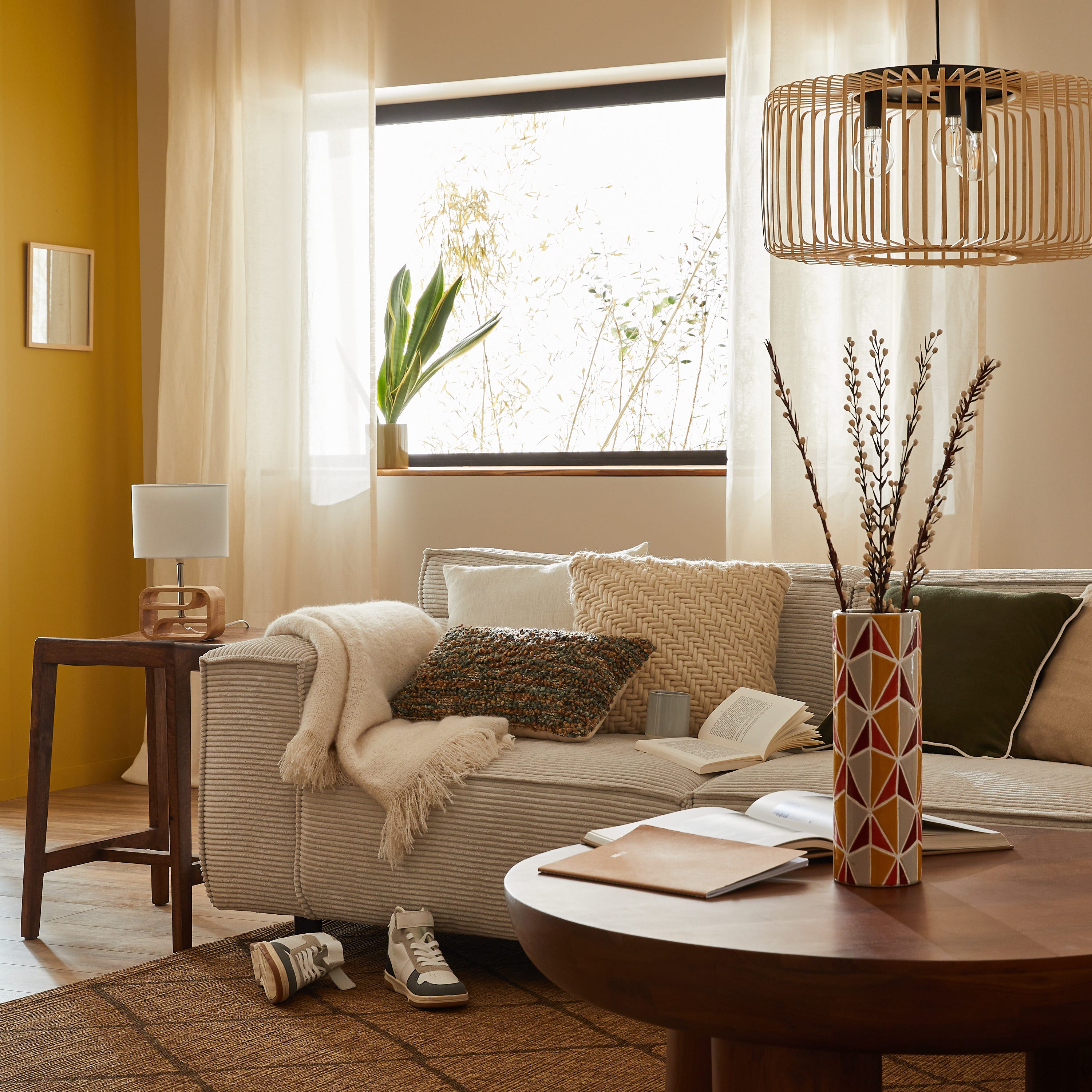 Tenda filtrante ELARA - L.140 x H.280 cm - Cotone / Lino - Beige chiaro - 3