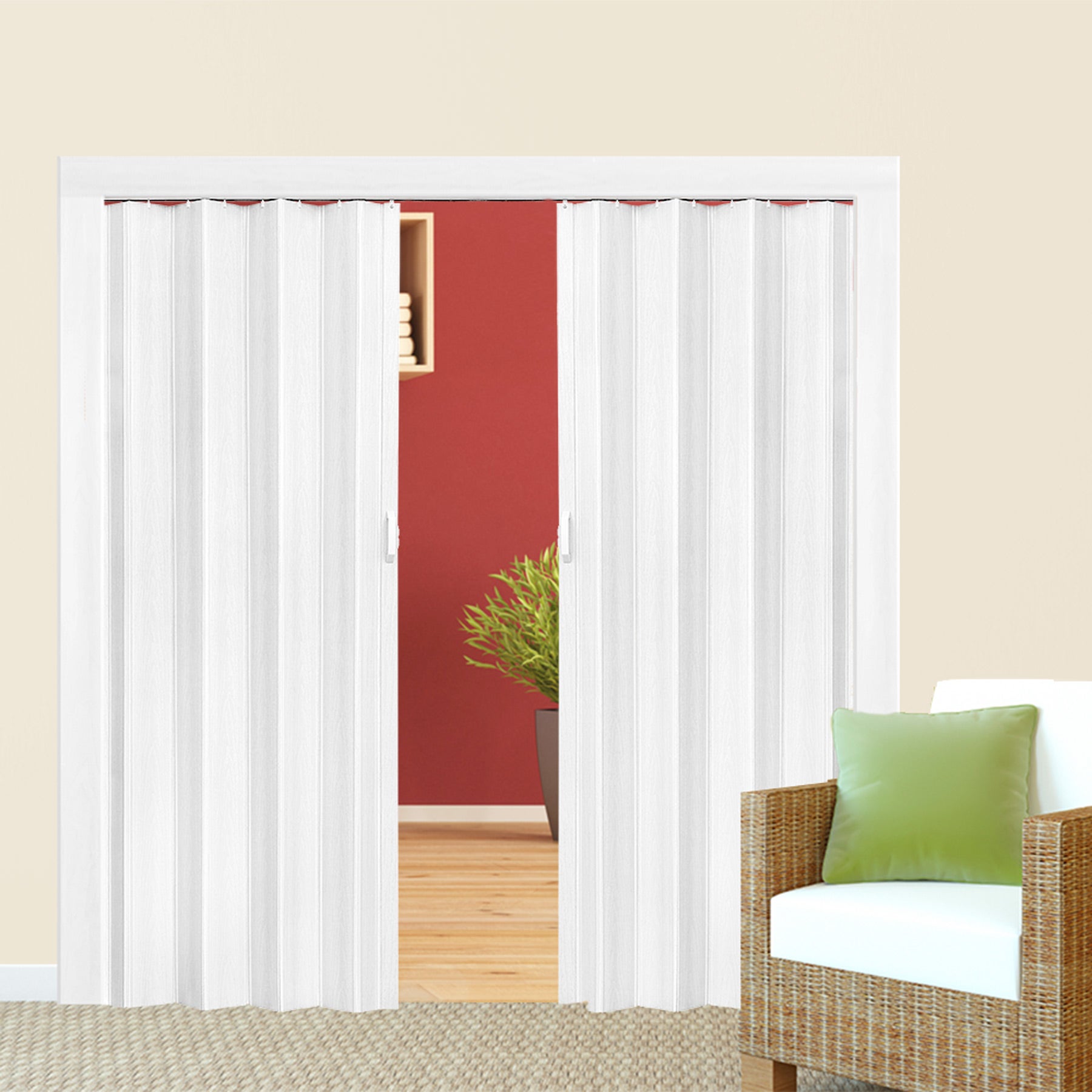 TECTAKE Porta dobrável Perfil de parede dupla com pega deslizante - 2