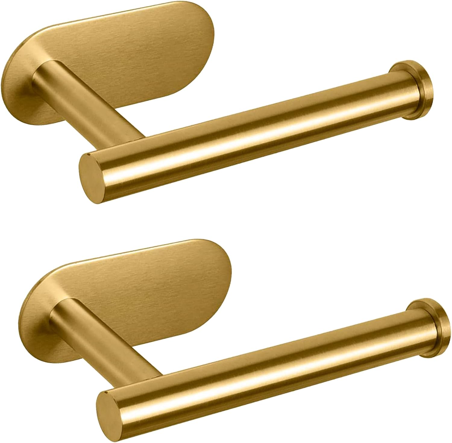 Złoty samoprzylepny uchwyt na papier toaletowy ze stali nierdzewnej, bez wiercenia, do łazienki, kuchni i pralni (opakowanie 2 szt.)