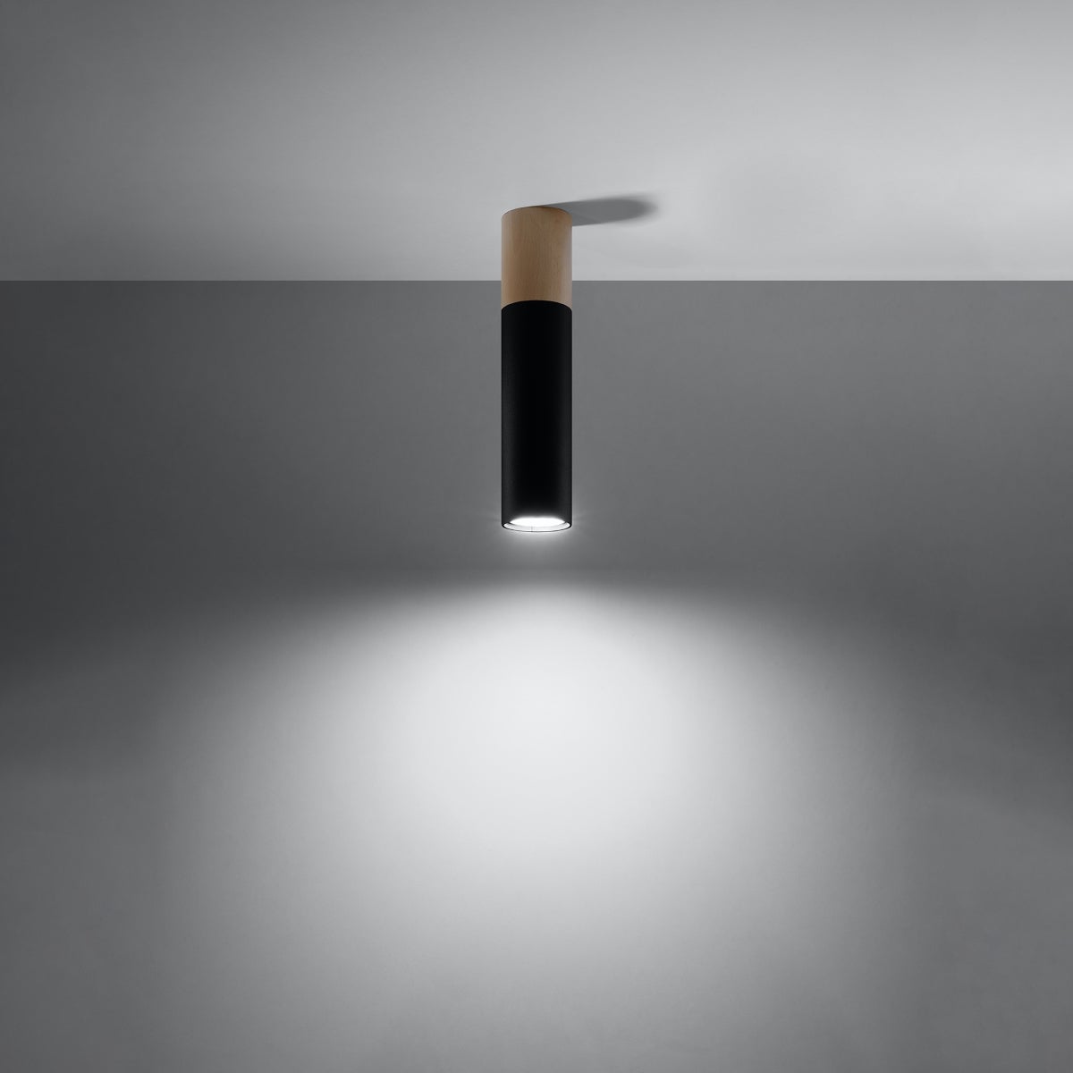 Plafon POBLANO czarny LED 3000K - 6x6x30cm Sollux
