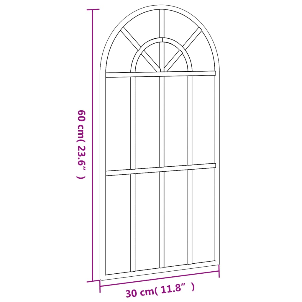Maison Exclusive - Miroir mural noir 30x60 cm arche fer - 7