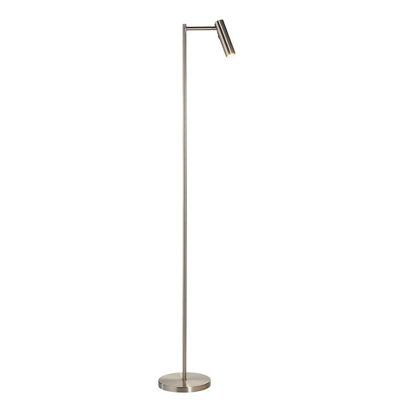 Lampa stojąca LED DEDICATED READER 4W 3000KK 220lm metal satynowa niklowa wym:125x18,5x29cm ruchomy reflektorek Endon