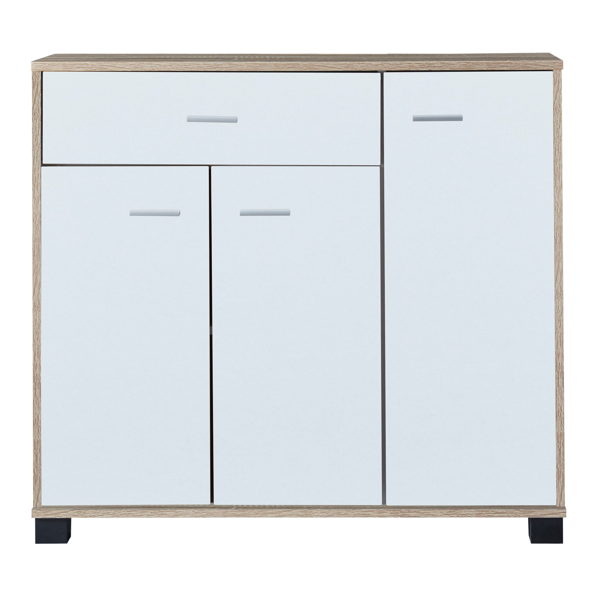 Commode Bobeck panneau de particules 72 x 80 x 28 cm effet chêne blanc [en.casa] - 5
