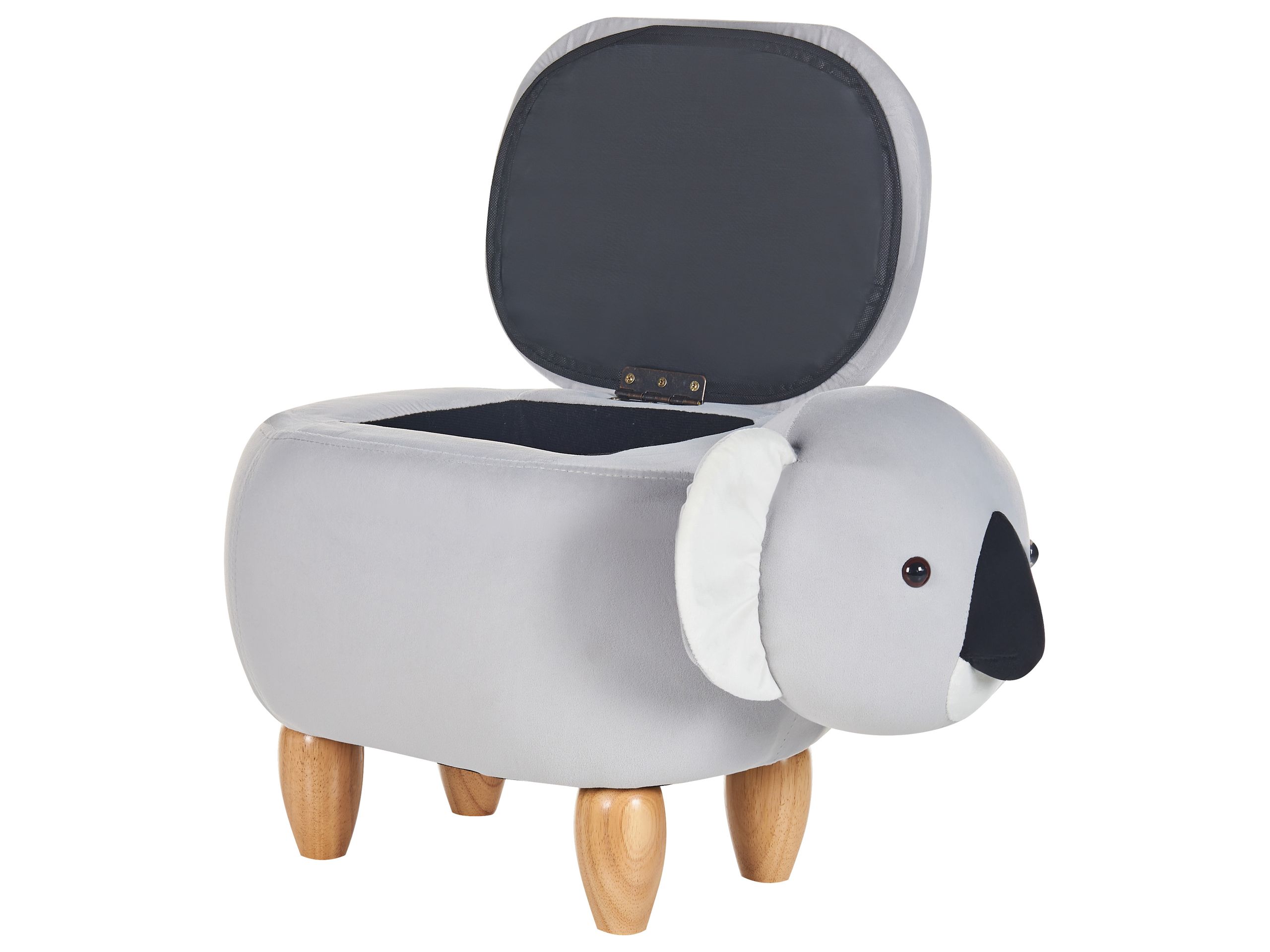 Pouf animaletto contenitore COALA Velluto Grigio chiaro - 5