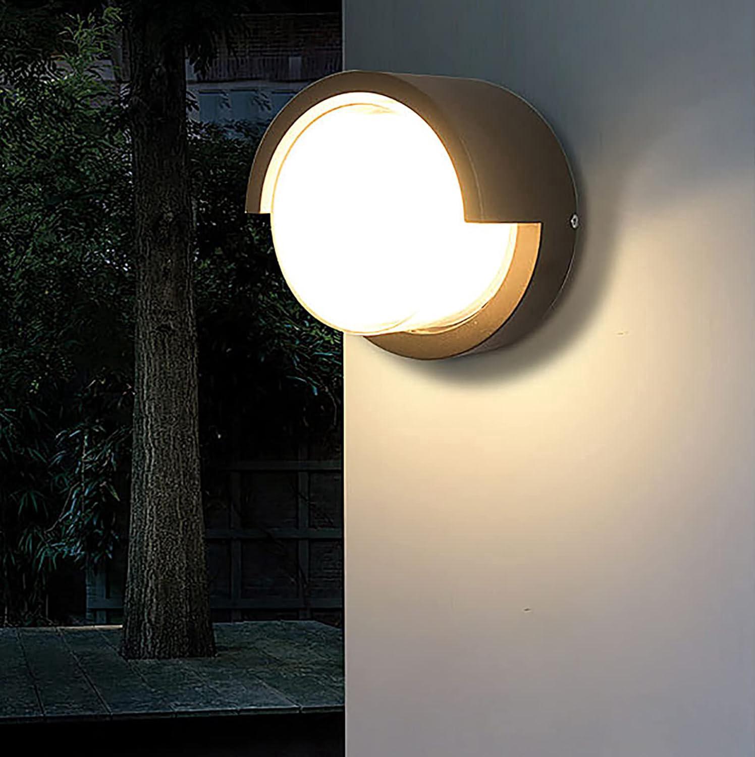Kinkiety LED, nowoczesne aluminiowe kinkiety do użytku wewnątrz i na zewnątrz, 12 W, ciepła biel 3000 K, czarne, wodoodporne, IP65.