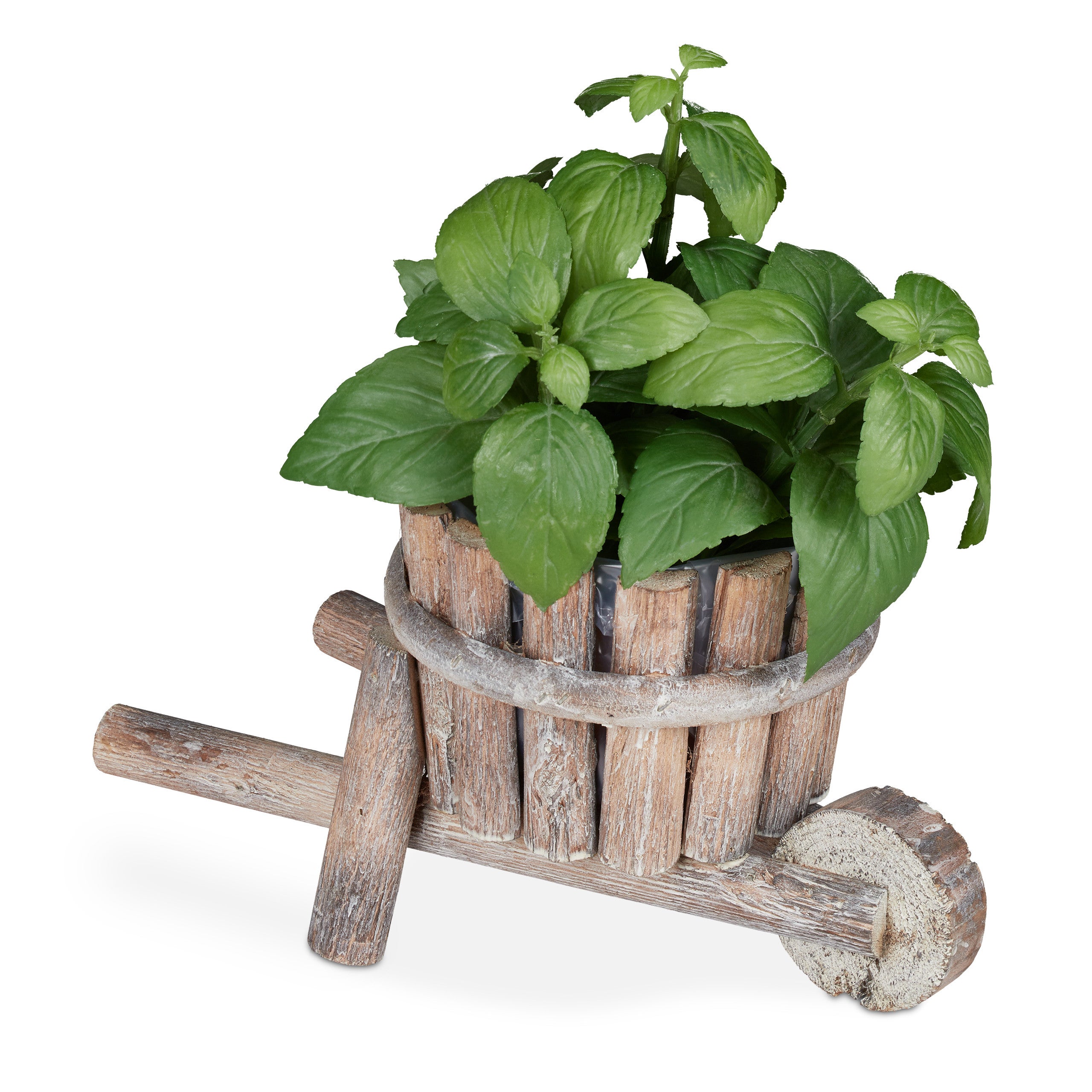 RELAX4LIFE Brouette à Fleur En Bois De Sapin à Roues, Jardinière